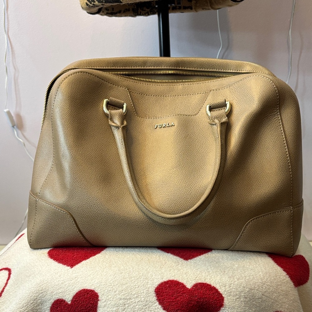 Furla Beige Leather Satchel